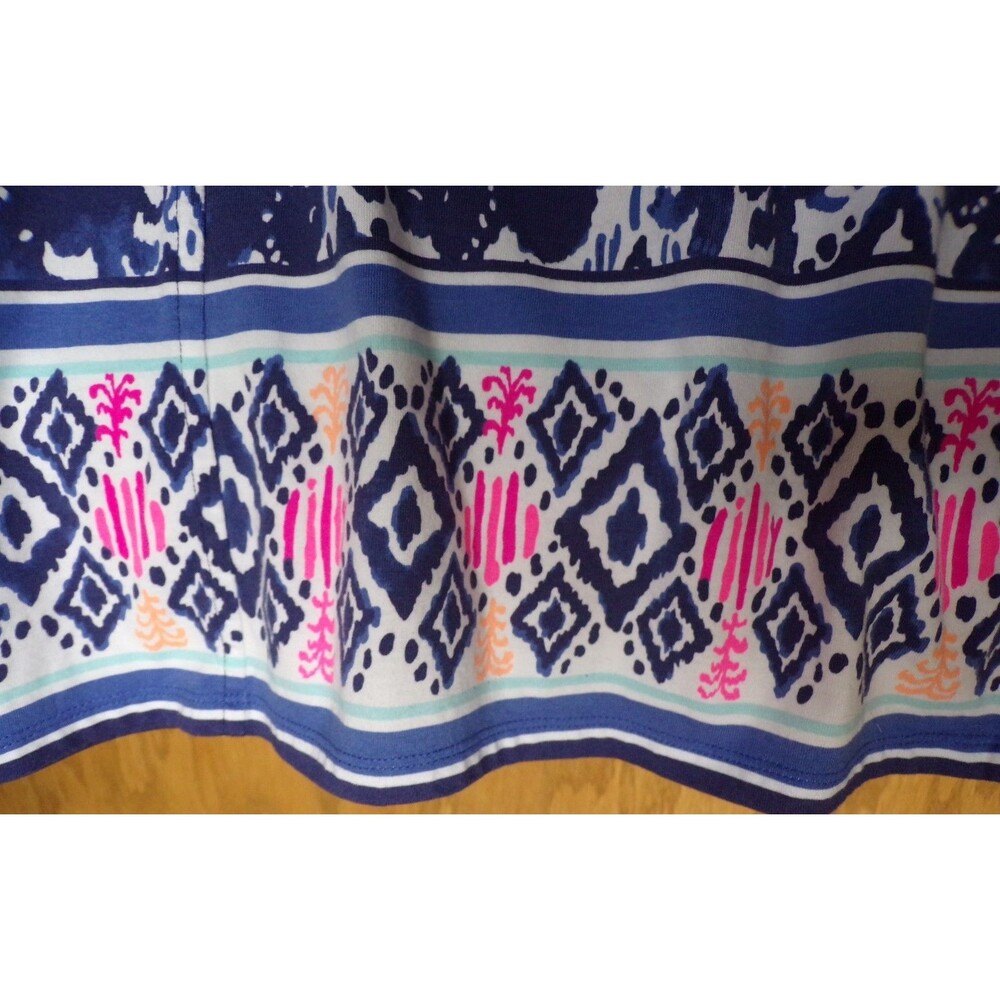 Lilly Pulitzer White w/Navy Elephants Beach Cover-up Tunic Dress XL 3/4 Sleeve - Picture 5 of 6